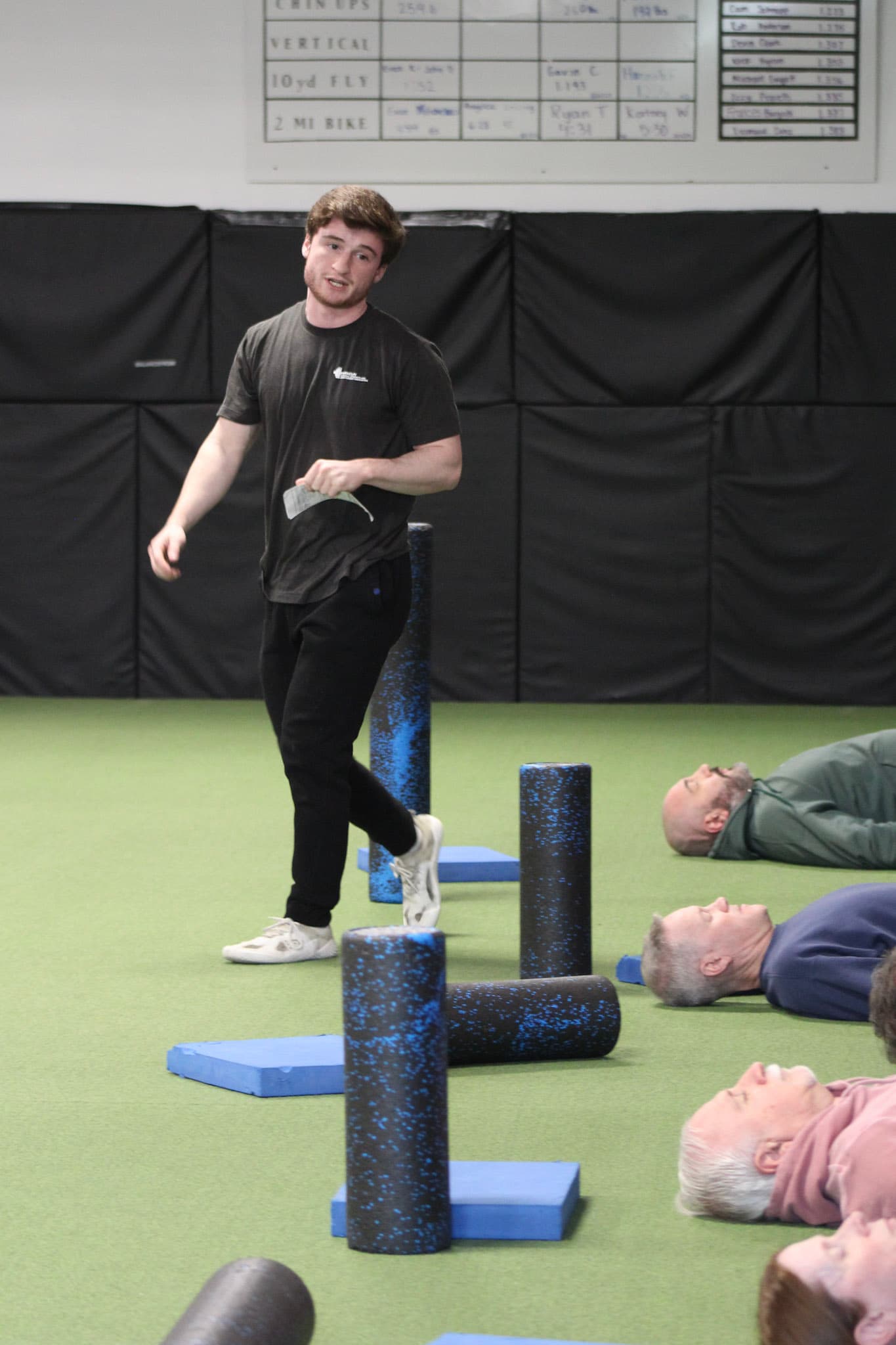 Nick Hardin smiling during a training session